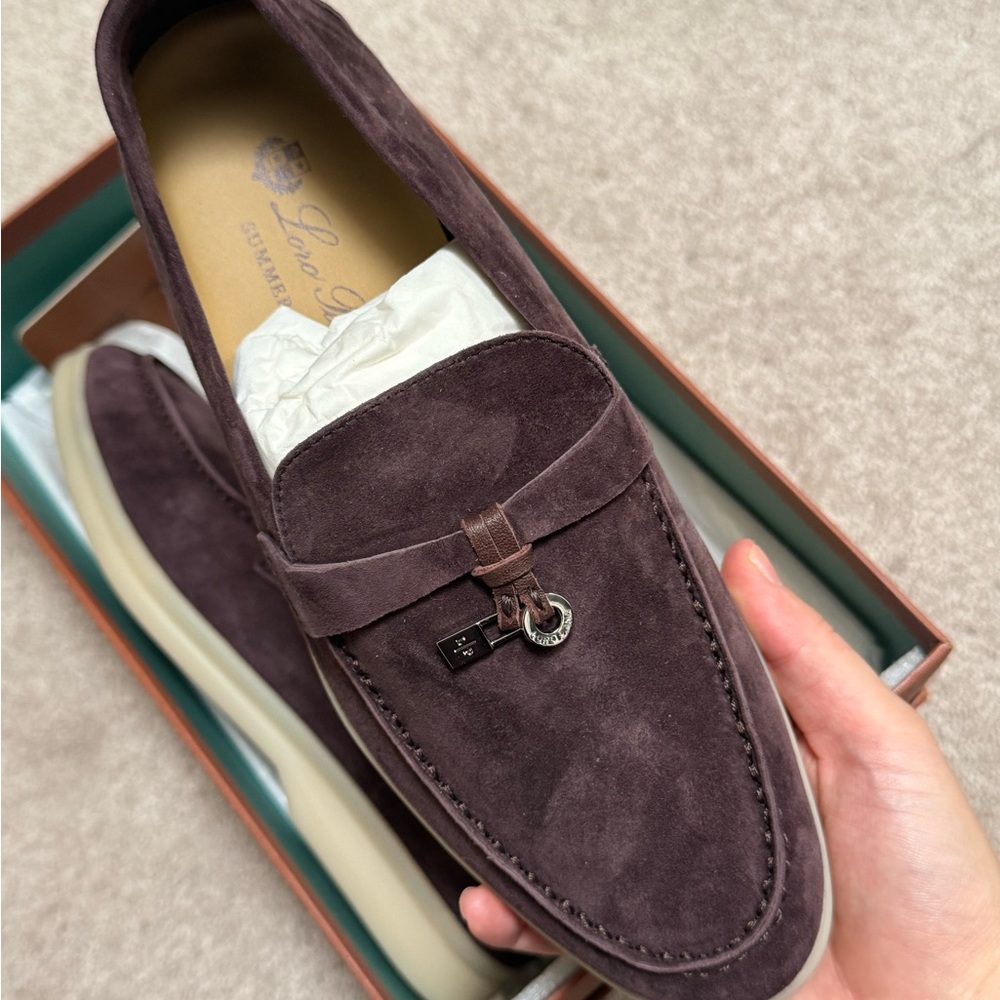 NEVER WORN Loro Piana Chocolate Brown Suede Loafers